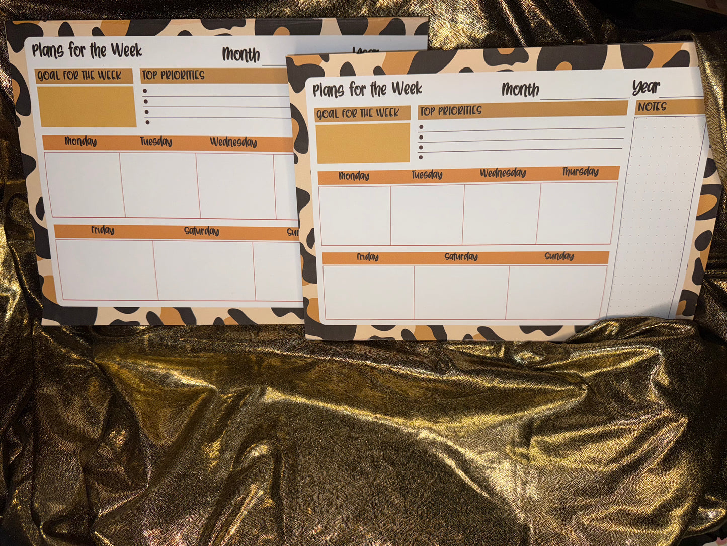 Weekly Planner Notepad- Leopard