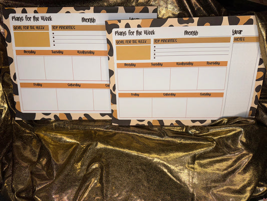 Weekly Planner Notepad- Leopard